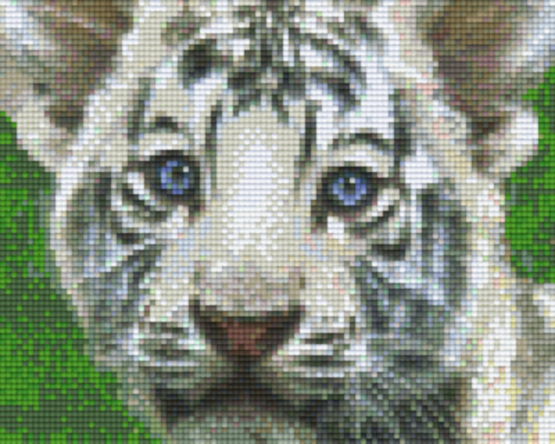 Blue Eyed White Baby Tiger Four [4] Baseplate PixelHobby Mini-mosaic Art Kit image 0